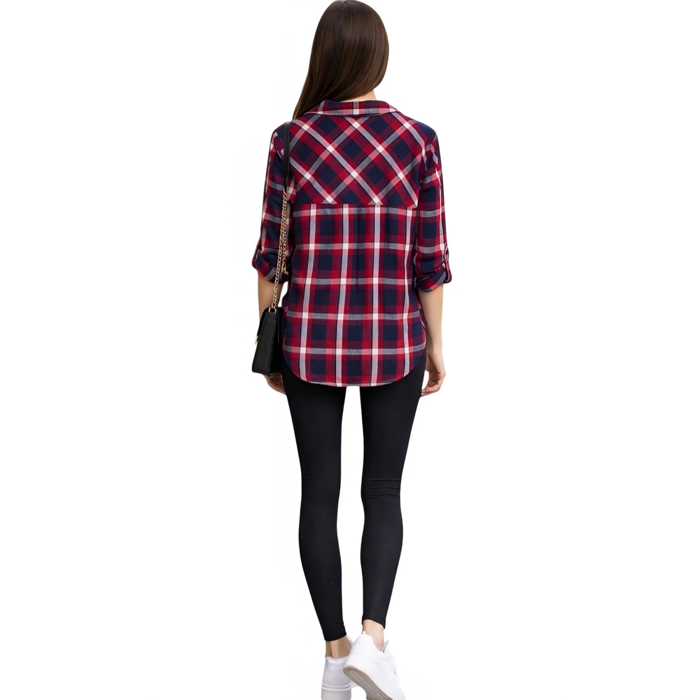 Zara Red and Blue Plaid Shirt - Picture 2 of 6